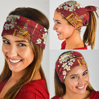 Hawaii King Kamehameha Neck Gaiter Plumeria Lauhala Pattern