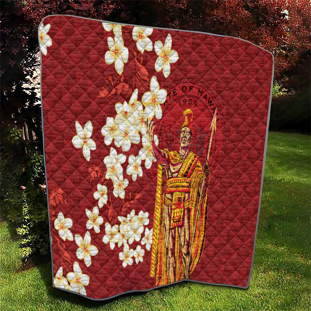 Hawaii King Kamehameha Quilt Plumeria Lauhala Pattern