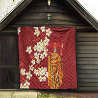 Hawaii King Kamehameha Quilt Plumeria Lauhala Pattern
