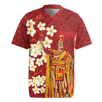Hawaii King Kamehameha Rugby Jersey Plumeria Lauhala Pattern