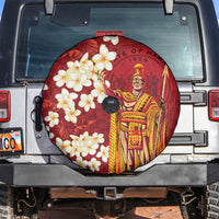 Hawaii King Kamehameha Spare Tire Cover Plumeria Lauhala Pattern