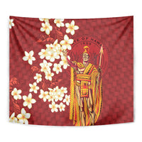 Hawaii King Kamehameha Tapestry Plumeria Lauhala Pattern