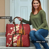 Hawaii King Kamehameha Travel Bag Plumeria Lauhala Pattern
