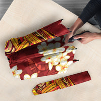 Hawaii King Kamehameha Umbrella Plumeria Lauhala Pattern