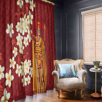 Hawaii King Kamehameha Window Curtain Plumeria Lauhala Pattern