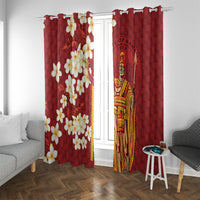 Hawaii King Kamehameha Window Curtain Plumeria Lauhala Pattern