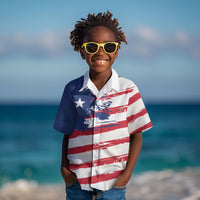 Liberia Flag Kid Hawaiian Shirt Grunge Stylized