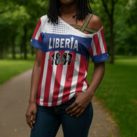 Personalized Liberia 1847 Cross Shoulder Shirt Happy Independence Day