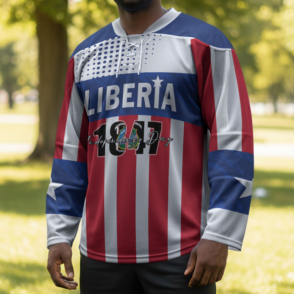Personalized Liberia 1847 Hockey Jersey Happy Independence Day