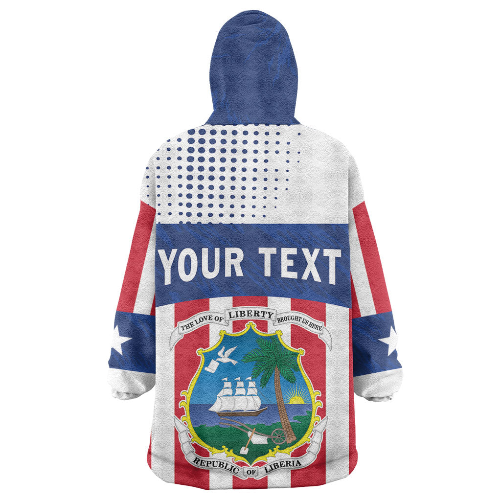 Personalized Liberia 1847 Wearable Blanket Hoodie Happy Independence Day