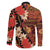 Hawaii Christmas Poinsettia Lei Family Matching Mermaid Dress and Hawaiian Shirt Tapa Pattern - Polynesian Pride