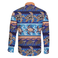Hawaii Turtles Pattern Special Blue Family Matching Mermaid Dress and Hawaiian Shirt - Polynesian Pride