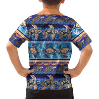 Hawaii Turtles Pattern Special Blue Family Matching Off Shoulder Maxi Dress and Hawaiian Shirt - Polynesian Pride