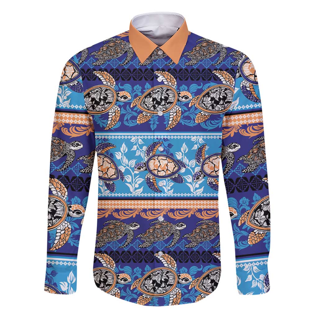 Hawaii Turtles Pattern Special Blue Family Matching Short Sleeve Bodycon Dress and Hawaiian Shirt - Polynesian Pride