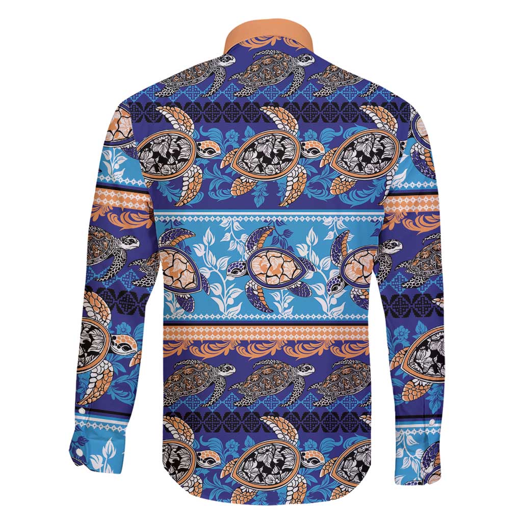 Hawaii Turtles Pattern Special Blue Family Matching Short Sleeve Bodycon Dress and Hawaiian Shirt - Polynesian Pride