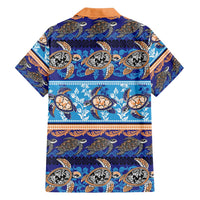 Hawaii Turtles Pattern Special Blue Family Matching Summer Maxi Dress and Hawaiian Shirt - Polynesian Pride