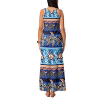 Hawaii Turtles Pattern Special Blue Family Matching Tank Maxi Dress and Hawaiian Shirt LT01 - Polynesian Pride