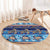 Hawaii Turtles Pattern Special Blue Round Carpet - Polynesian Pride