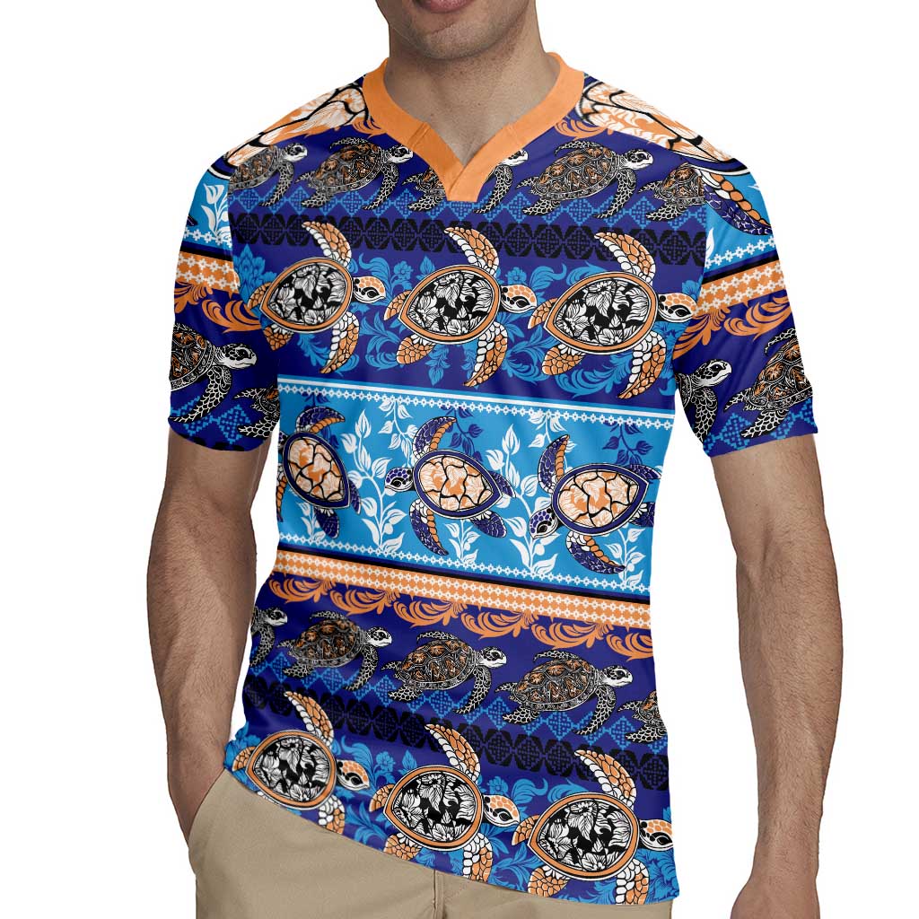 Hawaii Turtles Pattern Special Blue Rugby Jersey LT01 - Polynesian Pride