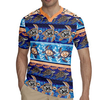 Hawaii Turtles Pattern Special Blue Rugby Jersey LT01 - Polynesian Pride