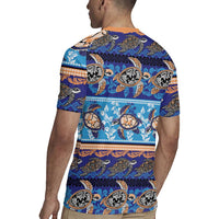 Hawaii Turtles Pattern Special Blue Rugby Jersey LT01 - Polynesian Pride