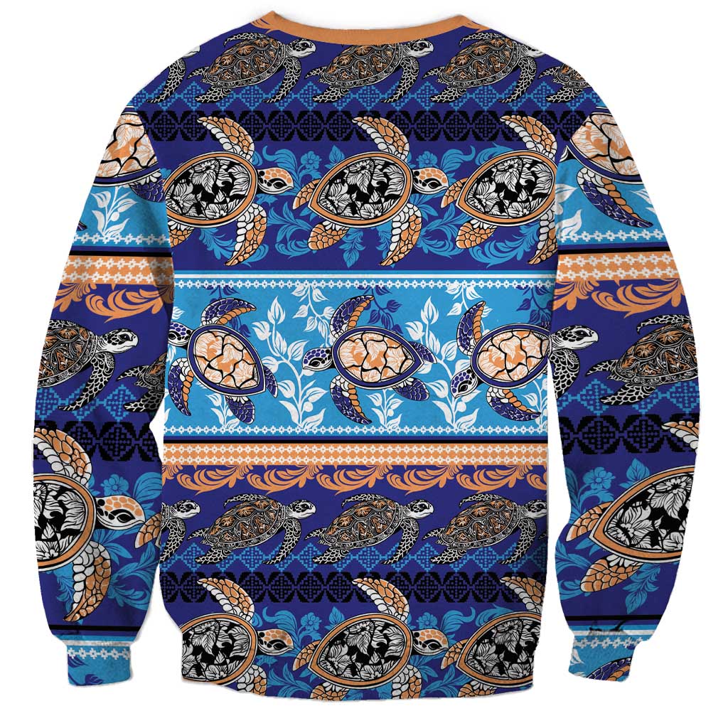 Hawaii Turtles Pattern Special Blue Sweatshirt - Polynesian Pride