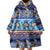 Hawaii Turtles Pattern Special Blue Wearable Blanket Hoodie - Polynesian Pride