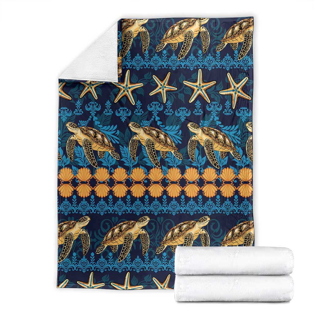 Hawaii Turtles Starfish Unique Pattern Blanket - Polynesian Pride