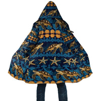 Hawaii Turtles Starfish Unique Pattern Cloak LT01 Unisex Blue - Polynesian Pride