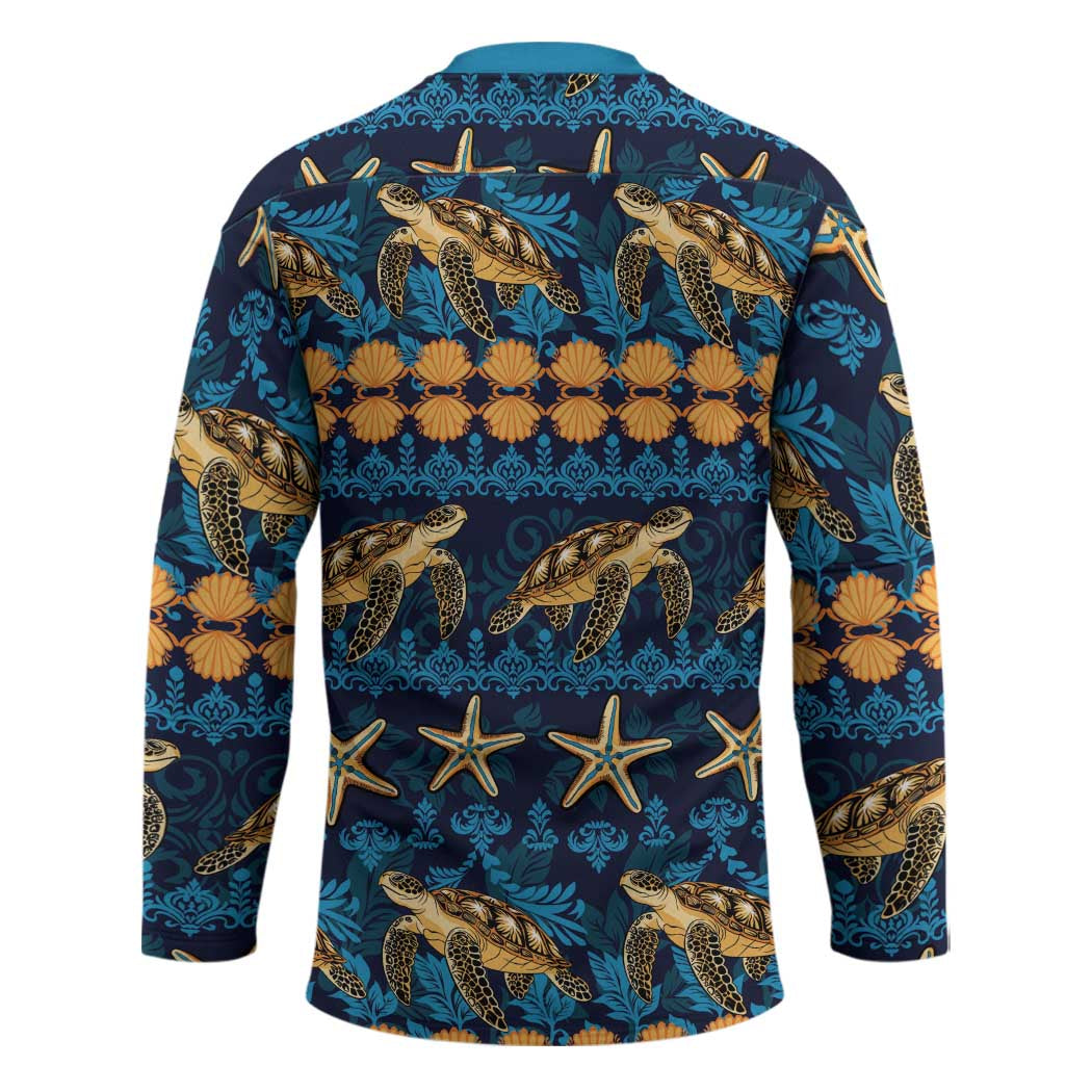 Hawaii Turtles Starfish Unique Pattern Hockey Jersey - Polynesian Pride