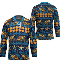 Hawaii Turtles Starfish Unique Pattern Hockey Jersey - Polynesian Pride
