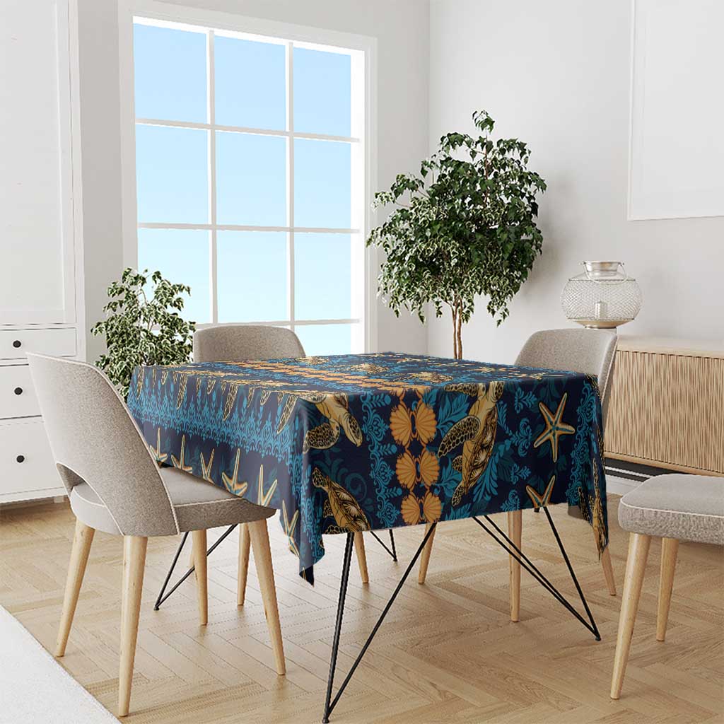Hawaii Turtles Starfish Unique Pattern Tablecloth - Polynesian Pride
