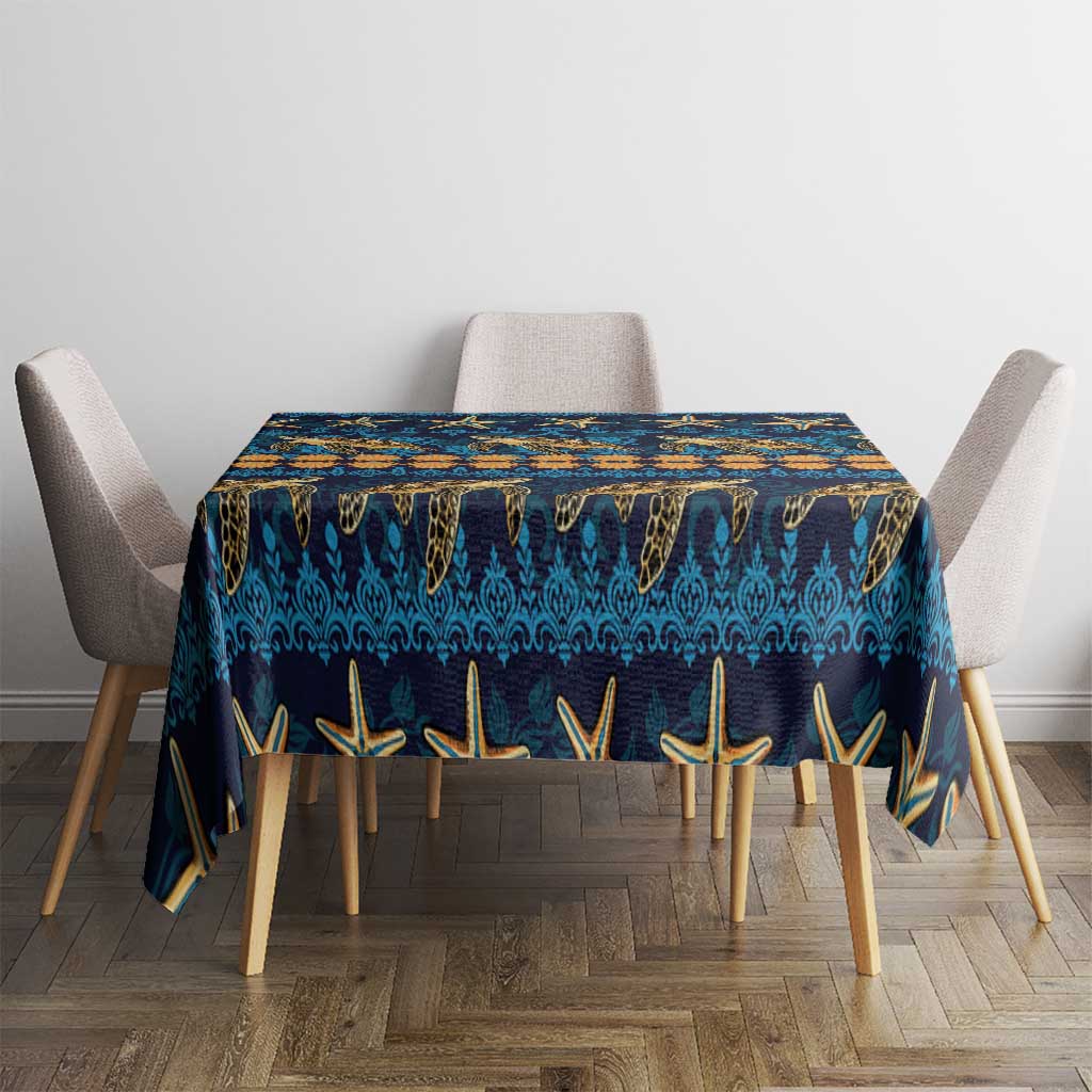 Hawaii Turtles Starfish Unique Pattern Tablecloth - Polynesian Pride