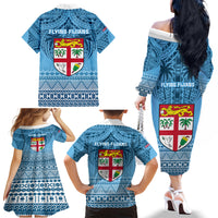 Fiji Rugby Family Matching Off Shoulder Long Sleeve Dress and Hawaiian Shirt Fijian Go 2023 World Cup LT01 - Polynesian Pride
