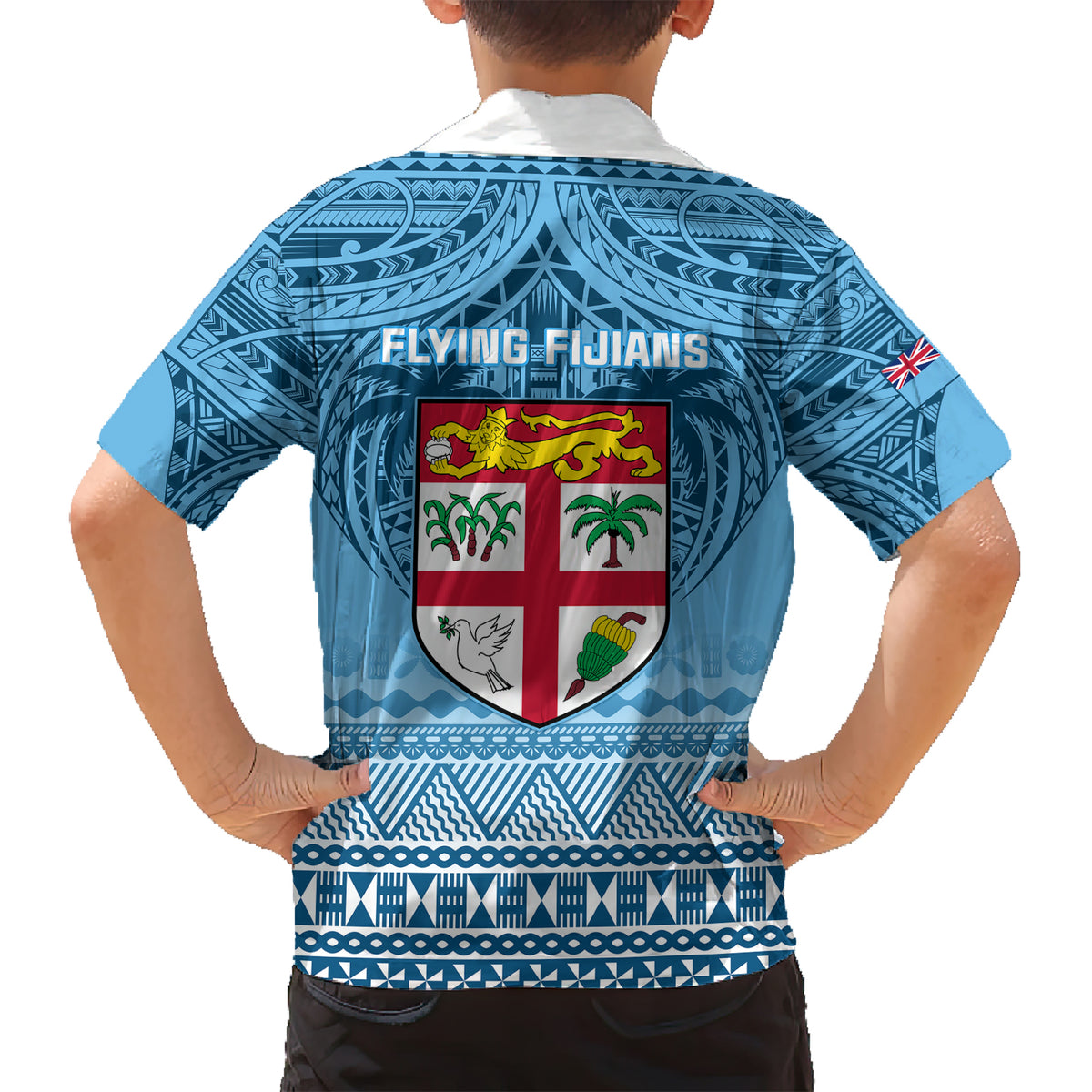 Fiji Rugby Family Matching Short Sleeve Bodycon Dress and Hawaiian Shirt Fijian Go 2023 World Cup LT01 - Polynesian Pride
