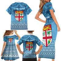 Fiji Rugby Family Matching Short Sleeve Bodycon Dress and Hawaiian Shirt Fijian Go 2023 World Cup LT01 - Polynesian Pride