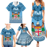 Fiji Rugby Family Matching Summer Maxi Dress and Hawaiian Shirt Fijian Go 2023 World Cup LT01 - Polynesian Pride