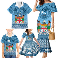 Custom Fiji Rugby Family Matching Mermaid Dress and Hawaiian Shirt Fijian Go 2023 World Cup LT01 - Polynesian Pride