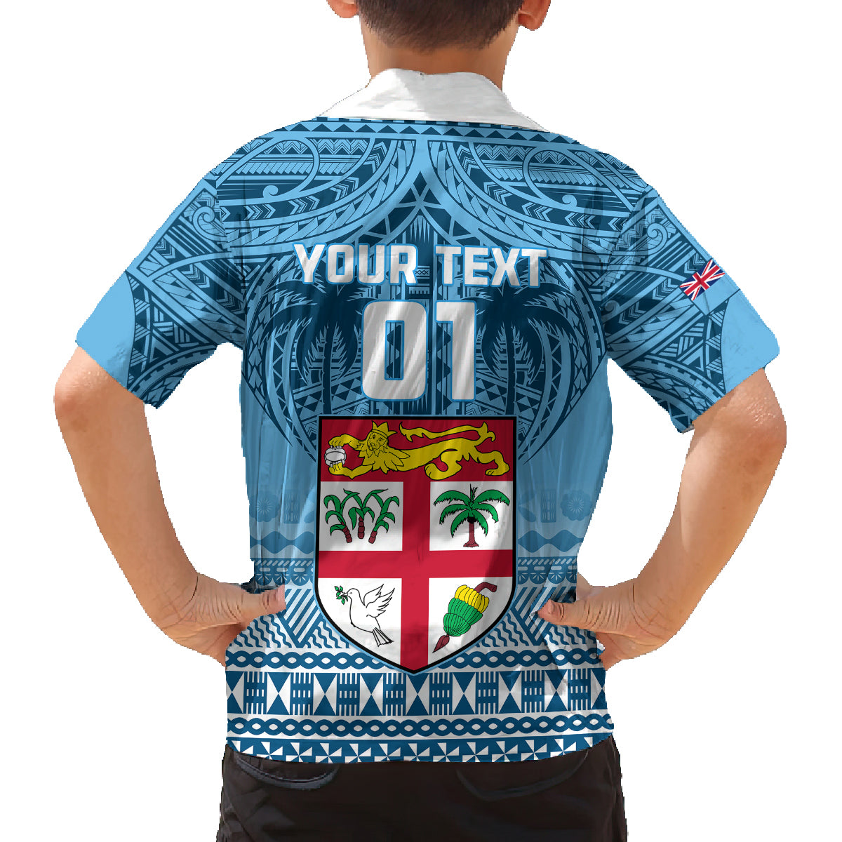 Custom Fiji Rugby Family Matching Off Shoulder Long Sleeve Dress and Hawaiian Shirt Fijian Go 2023 World Cup LT01 - Polynesian Pride
