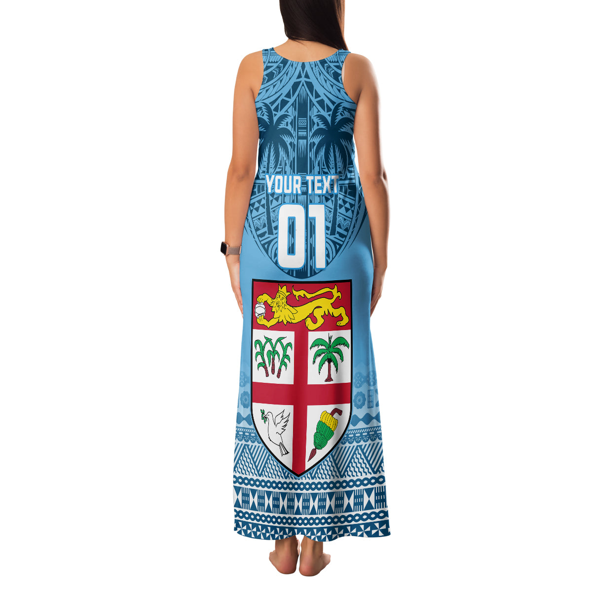 Custom Fiji Rugby Family Matching Tank Maxi Dress and Hawaiian Shirt Fijian Go 2023 World Cup LT01 - Polynesian Pride