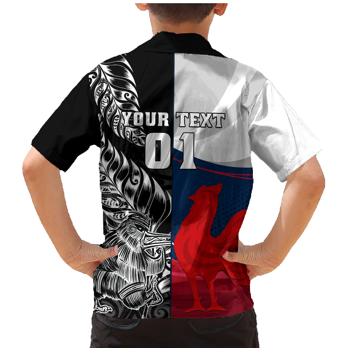 Custom New Zealand And France Rugby Family Matching Mermaid Dress and Hawaiian Shirt XV de France Kiwi Silver Fern 2023 World Cup LT01 - Polynesian Pride