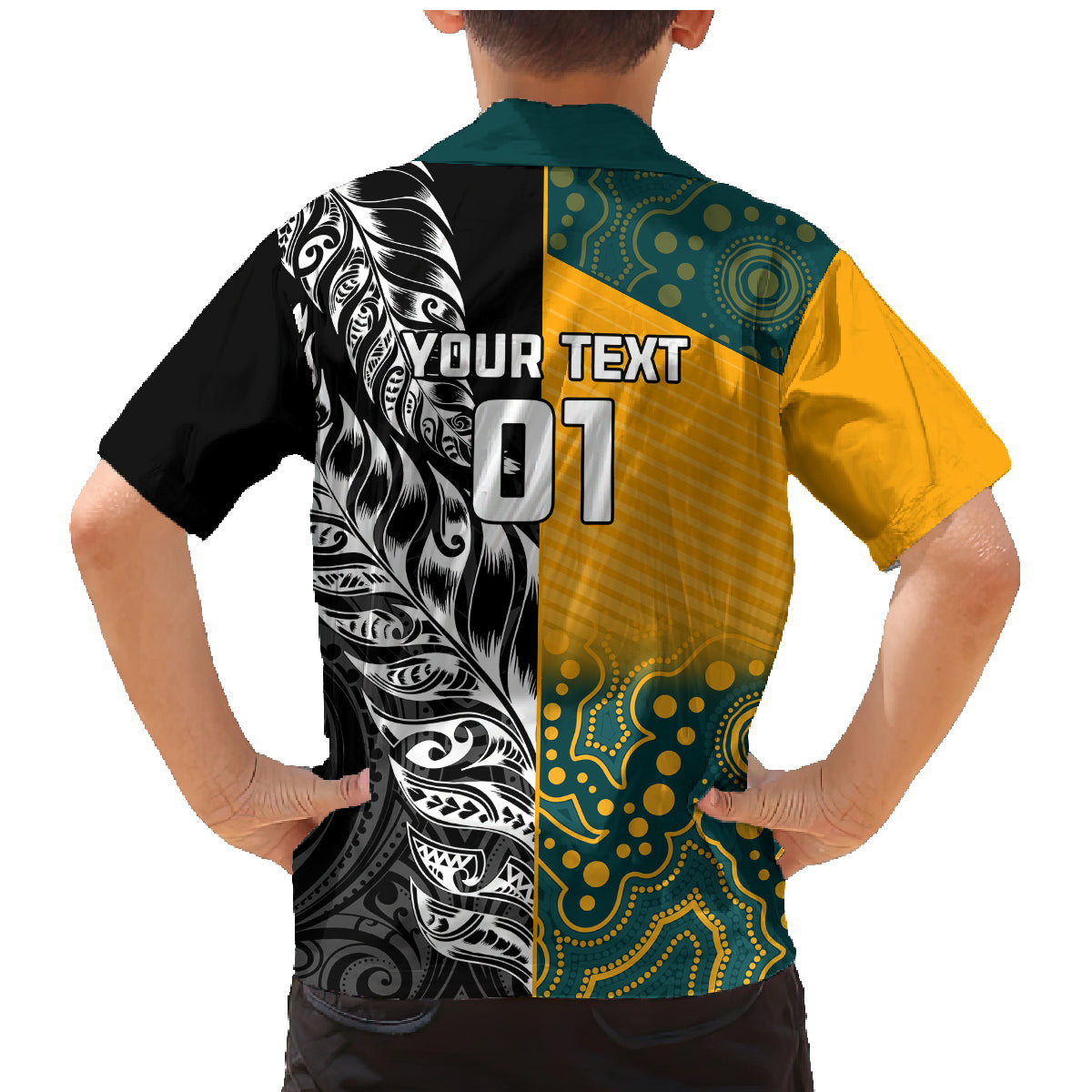 Custom New Zealand And Australia Rugby Family Matching Mermaid Dress and Hawaiian Shirt Wallabies Kiwi Silver Fern 2023 World Cup LT01 - Polynesian Pride