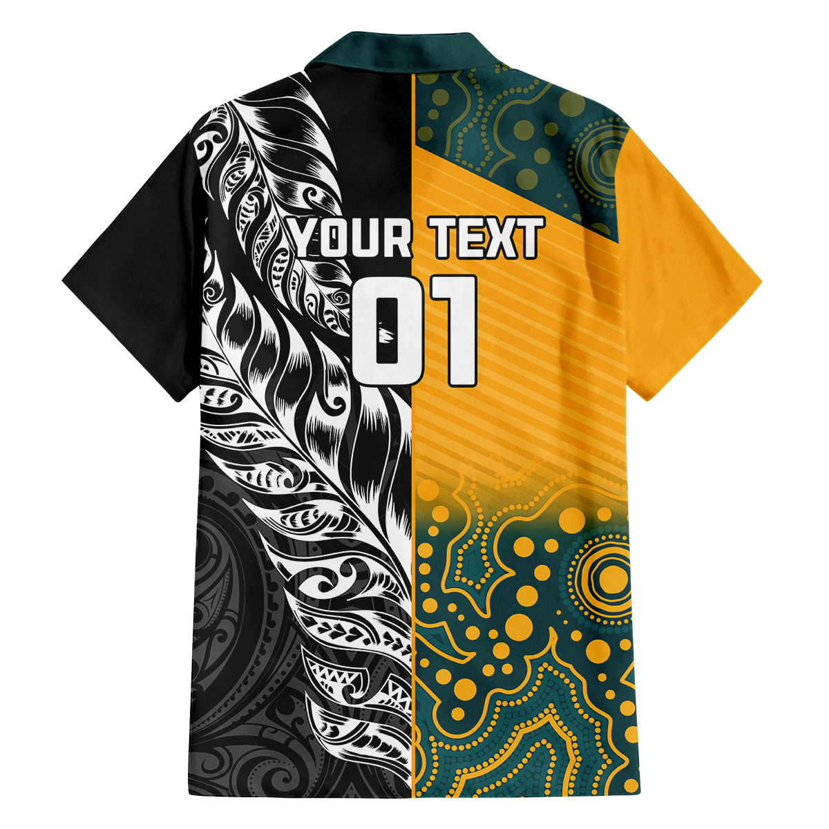 Custom New Zealand And Australia Rugby Family Matching Off Shoulder Long Sleeve Dress and Hawaiian Shirt Wallabies Kiwi Silver Fern 2023 World Cup LT01 - Polynesian Pride