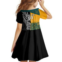 Custom New Zealand And Australia Rugby Family Matching Off Shoulder Short Dress and Hawaiian Shirt Wallabies Kiwi Silver Fern 2023 World Cup LT01 - Polynesian Pride
