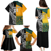 Custom New Zealand And Australia Rugby Family Matching Puletasi Dress and Hawaiian Shirt Wallabies Kiwi Silver Fern 2023 World Cup LT01 - Polynesian Pride