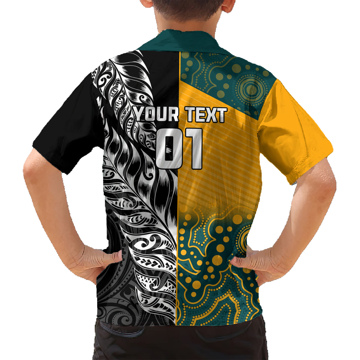 Custom New Zealand And Australia Rugby Kid Hawaiian Shirt Wallabies Kiwi Silver Fern 2023 World Cup LT01 - Polynesian Pride