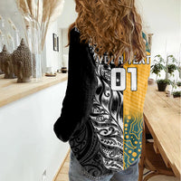 Custom New Zealand And Australia Rugby Women Casual Shirt Wallabies Kiwi Silver Fern 2023 World Cup LT01 - Polynesian Pride