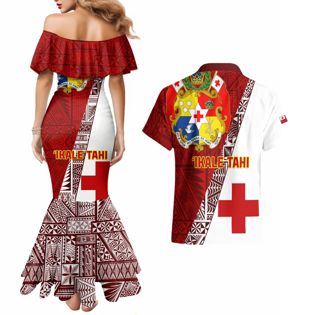 tonga-rugby-couples-matching-mermaid-dress-and-hawaiian-shirt-tongan-go-2023-world-cup
