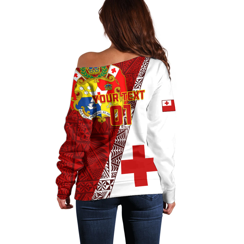 Custom Tonga Rugby Off Shoulder Sweater Tongan Go 2023 World Cup LT01 - Polynesian Pride