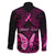 Personalised Pink Out Family Matching Mermaid Dress and Hawaiian Shirt Breast Cancer Awareness Polynesian Pattern Black Version LT01 - Polynesian Pride